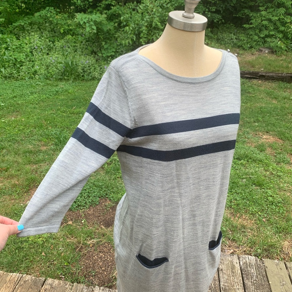 Sweater Knit Cardigan Dress with Pockets - Picture 3 of 6